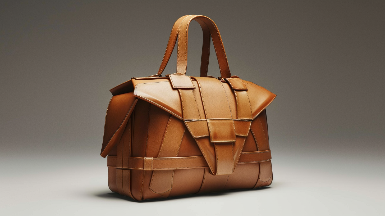 Architectural Tan Leather Bag Vision