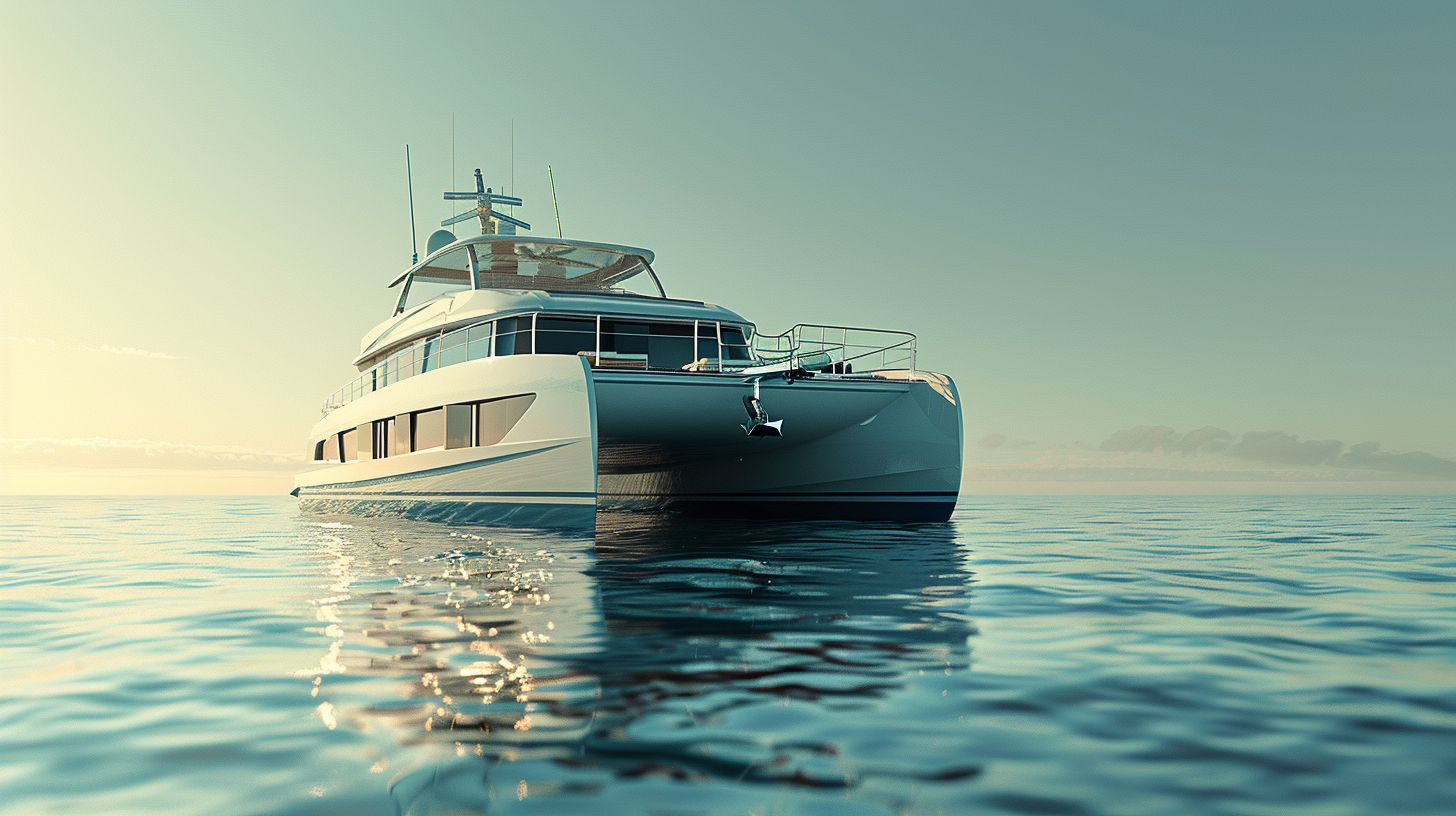 Contemporary Motor Catamaran — Real-World Style