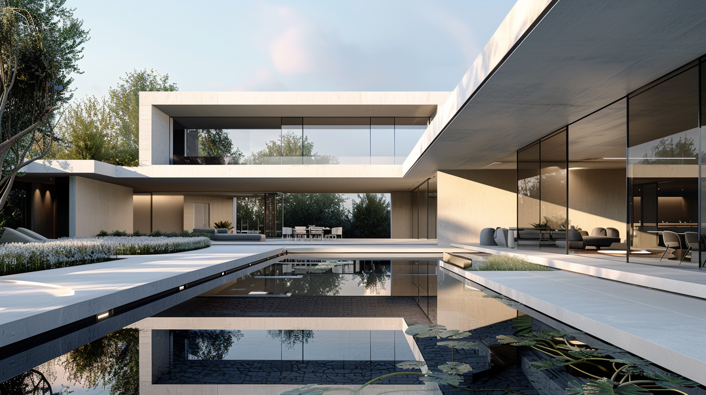 Future Squared Courtyard Mansion Design
