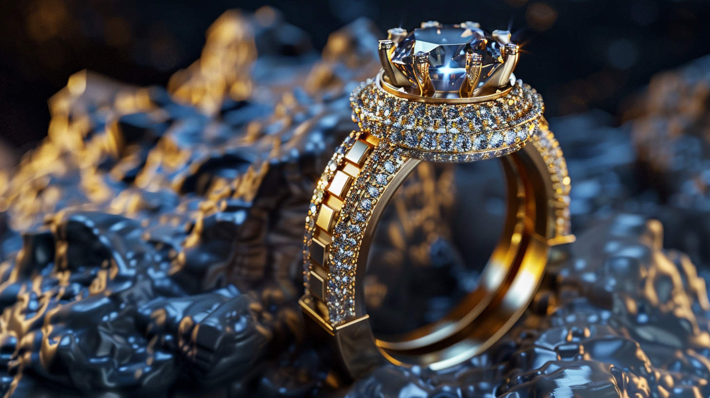 Pure-Form Futuristic Diamond Ring