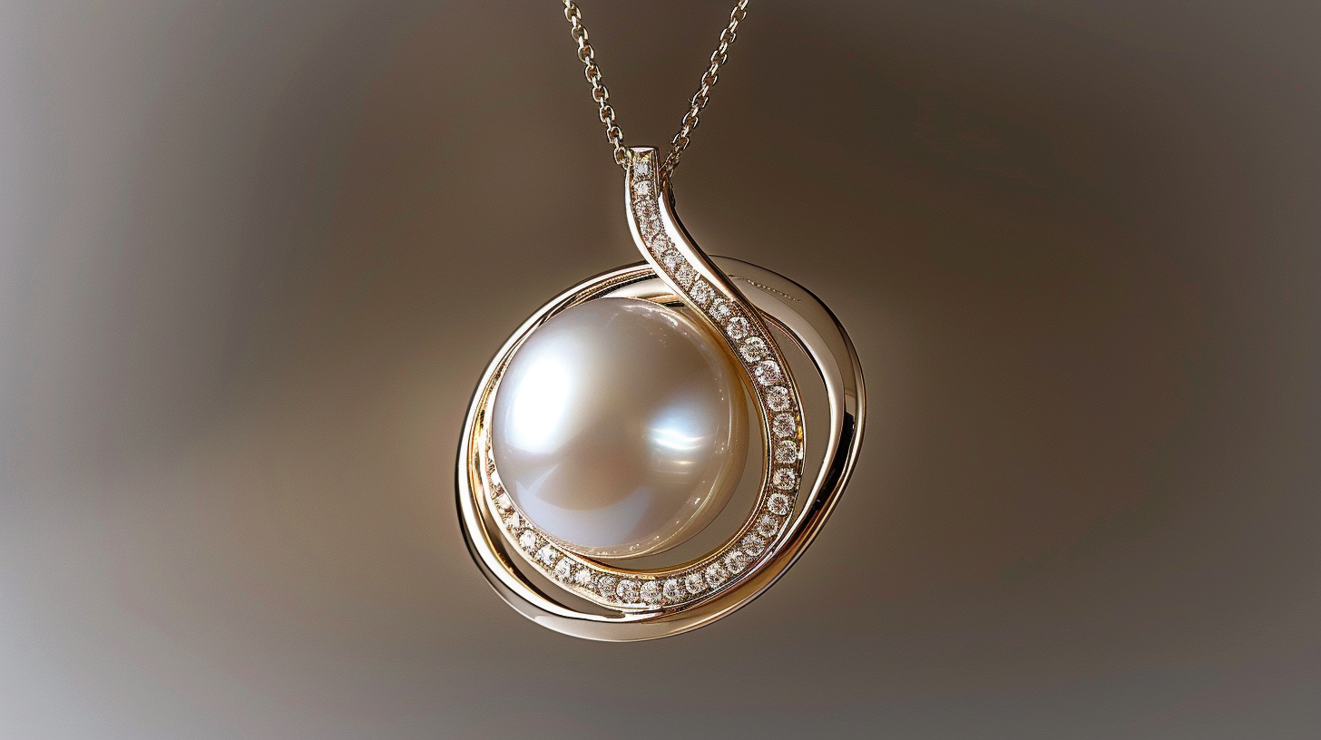 Refined White Pearl & Diamond Pendant Vision
