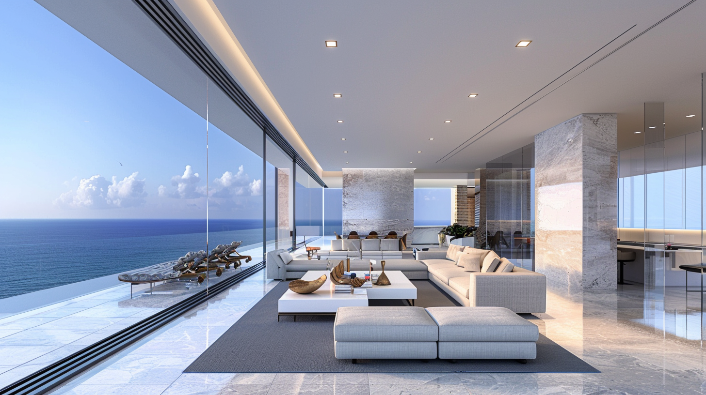 Stunning Penthouse Interior with Ocean Views