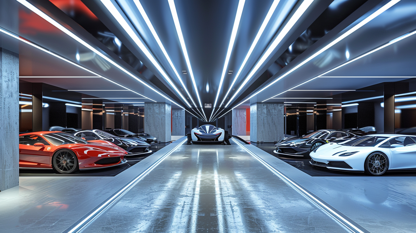 Ultra-Modern Automotive Garage Interior