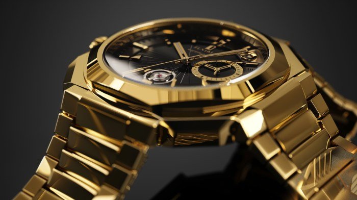 Architectural Gold Wristwatch Design