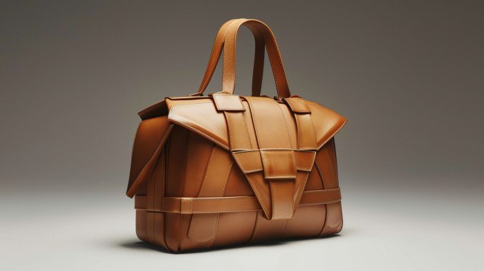 Architectural Tan Leather Bag Vision
