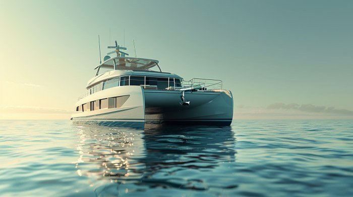 Contemporary Motor Catamaran — Real-World Style