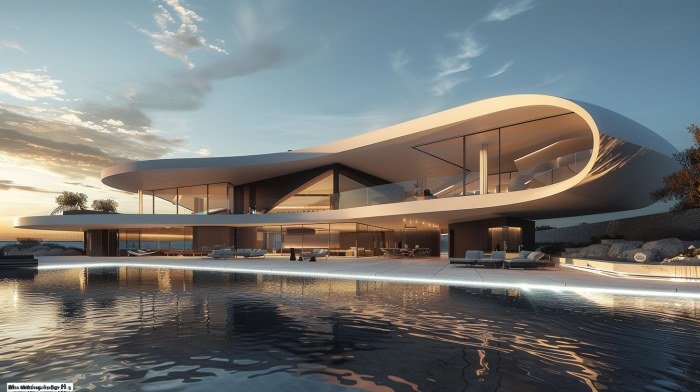 Future Subtle-Curve Modern Mansion Design