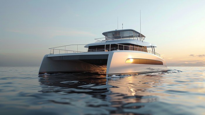 Refined Twin-Hull Motor Yacht Design