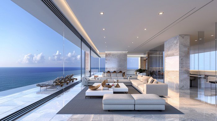 Stunning Penthouse Interior with Ocean Views