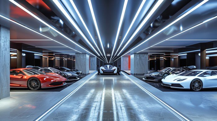 Ultra-Modern Automotive Garage Interior